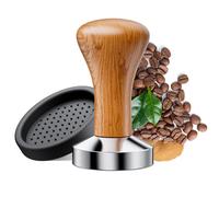 NEUTYPECHIC Caffè Tamper 51mm, Pressa Caffe Design Staccabile, Pressino per Caffe con Cuscinetto in Silicone, Tamper Caffe Manico in Legno Massello, Metallo Alta Qualità Pressino Caffe per Caffetterie