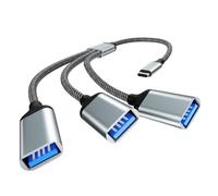 NEUTYPECHIC Cavo y Splitter USB C OTG, Adattatore USB 1Tipo C Maschio a 3 USB A 2.0 Testa Femmina, Cavo OTG Type C a USB 2.0, Sdoppiatore Hub C Multipresa Trasmissione Dati per MacBook, Pro, Mini