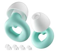 NEUTYPECHIC Tappi Orecchie Dormire Silicone, Antirumore Riutilizzabili, Tappi per Orecchie per Dormire, Concentrarsi, Viaggiare, Con 8 Gommini di Taglie XS/S/M/L (verde, Media)