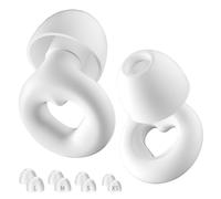 NEUTYPECHIC Tappi Orecchie Dormire Silicone, Orecchie Antirumore Riutilizzabili, Tappi per Dormire, Concentrarsi, Viaggiare, Con 8 Gommini di Taglie XS/S/M/L (Bianco, Media)