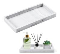 NEUTYPECHIC Vassoio da Bagno in Resina 20x10 cm, Mini Vassoio Portaoggetti, Vassoio Rettangolare per Organizzare Profumo Gioielli Cosmetici Sapone Dispenser Pianta Vanità del Bagno (1)