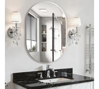 NEUWEABY Specchio da bagno ovale, Nero Specchio da parete Capsule, 90x60cm Specchi Pill da parete, Grande specchio moderno, Decorazione per ingresso, camera da letto, soggiorno