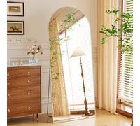 NEUWEABY Specchio da pavimento ad arco 165 x 60cm con specchio a figura intera con supporto, grande specchio a tutto il corpo da appendere o appoggiato alla parete per camera da letto,Argento