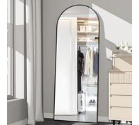 NEUWEABYSpecchio a figura intera, 162,6 x 53,3 cm, arco con supporto, nero, da appendere o appoggiato alla parete, per ingresso della camera da letto