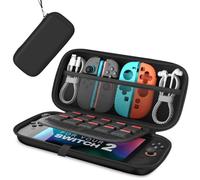 NeuWee Nintendo Switch 2 Carrying Case - Military-Grade Hard Protective Case for 2025 Switch 2 Console & Accessories | Slim Travel Case with 24 Game Card Slots | All-in-One Storage Bag (Black)