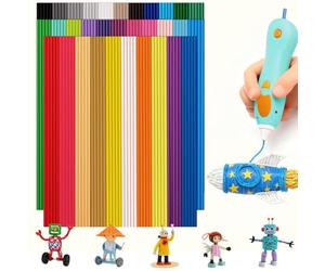 Neuytiky 120 Pezzi 32 Colori 3D Doodler Penna Ricariche per 3Doodler Start+,Penna 3d Bambini,3Doodler Start 2.5mm Bassa Temperatura P ilamento,Sicuro&facile per Bambini