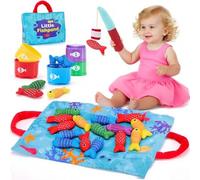 Neuytiky Gioco Pesca Magnetico per Bambini - Set Morbido in Tessuto con 15 Pesci e Secchielli, Giocattolo Educativo Montessori 1-3 Anni, Regalo per Neonati 12-36 Mesi (Colori Assortiti)