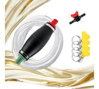 Neuytiky Pompa Manuale Travaso Liquidi - Pompa Benzina, Pompa Gasolio, Pompa Acqua per Bidoni con Tubo 2.5m, 4 Morsetti, Valvola Regolazione