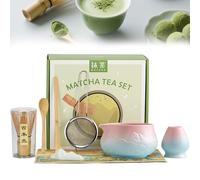 Neuytiky Set Di 8 Pezzi Matcha Kit,Japanese Tea Set,Matcha Whisk Set, Matcha Bowl Con Beccuccio, Portafrusta, Con Matcha Cucchiaino (Chashaku), per una cerimonia del tè tradizionale Matcha Kit ideale
