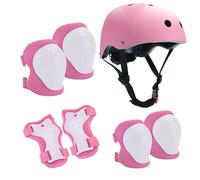Neuytiky Set di Casco Protezione Bambini con Casco Regolabile Ginocchiere Gomitiere e Polsiere, Casco Bici Protezioni Set,Casco per Hoverboard, Pattini in Linea e Bicicletta(3-10 Anni)