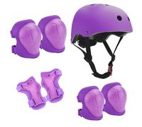 Neuytiky Set di Casco Protezione Bambini con Casco Regolabile Ginocchiere Gomitiere e Polsiere, Casco Bici Protezioni Set,Casco per Hoverboard, Pattini in Linea e Bicicletta(3-10 Anni)