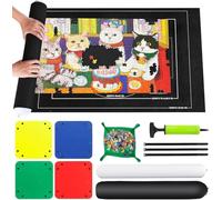 Neuytiky Tappeto puzzle per puzzle fino a 1500 2000 3000 pezzi di puzzle, Tappetino Puzzle Feltro, Portatile Puzzle Roll Mat Antiscivolo Tappetino Puzzle Arrotolabile(Nero)