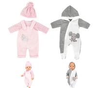 Neuytiky Vestiti per Bambole 35-43 cm,Vestiti per Bambole per New Born Baby Doll, Abiti Carini Compatibile con Baby Born, Baby Annabell, Nenuco e Altri, Confezione da 2(Bambola Non Inclusa)