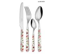NEVA | BISTROT Roses Collection Set 24 Posate, Set Posate in Acciaio Inox, Lavaggio in Lavastoviglie, Decorazione Indelebile, Micro Rose