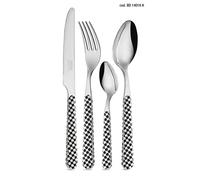 NEVA BISTROT DECOR serie PIED DE POULE posate tavola set 24pz colore A SCELTA