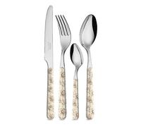 NEVA | BISTROT Roses Retro Collection, Set 24 Posate, Set Posate in Acciaio Inox, Lavaggio in Lavastoviglie, Decorazione Indelebile, Tortora