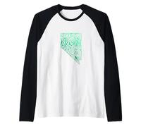 Nevada Carson City US Floral Mandala Mappa Maglia con Maniche Raglan