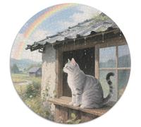Nevada Cat Rundes 1000 Puzzle Animals Rundes Puzzle Familienpuzzle Schwieriges Großes Puzzle Pädagogisches Für Erwachsene Kinder Bunte Kunst 1000pcs (67.5x67.5cm)