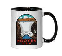 Nevada Las Vegas Diga Vintage Retro Style Travel Poster Ceramica Tazza da tè e caffè Nero
