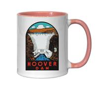 Nevada Las Vegas Diga Vintage Retro Style Travel Poster Ceramica Tazza da tè e caffè Rosa