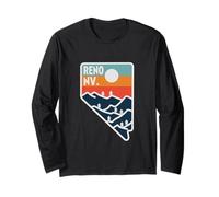 Nevada, Mappa, Stato, Montagna, e, Alberi, Vendemmia, Reno, Viaggio Maglia a Manica