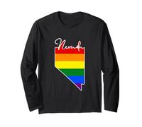 Nevada Mappa USA Stato Nevada Arcobaleno Flag Orgoglio Maglia a Manica