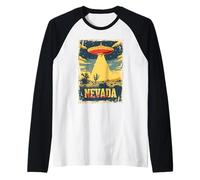Nevada UFO Deserto Paesaggio Extraterrestre Maglia con Maniche Raglan
