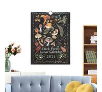 Nevalerra - Calendario 2024 Della Foresta Oscura - Calendario da parete della foresta scuro, calendario da parete colorato da appendere | Arte mensile del calendario delle arti forestali scuro 2024