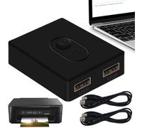 Nevalerra Commutatore di condivisione della stampante, condivisione della stampante USB, bidirezionale con il nostro hub USB, 2 in 1 Out/1 in 2 Out, interruttore di stampante plug and play per mouse