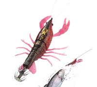 Nevalerra Esca da,Piccoli gamberetti Luminosi | Esche da jig preassemblate e Calamari,per Acqua e salata, Trota, Pesce Gatto Pescatore sul Fiume della Barca e del Kayak