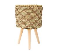 Nevalerra Fioriere intrecciate, supporto per cesti con - di fiori con 3 gambe in legno | Cesto di piantagioni intrecciati, pentole, di fiori per soggiorno, balcone, all'aperto