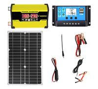 Nevalerra Kit pannello solare | 12 Volt 18 pannello solare e convertitore] Il solare completo è dotato di un inverter, resistente alle intemperie DC 12 V fino a AC 110/220 V 30 A controller