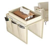 Nevalerra Organizzatore di braccioli sedie a sdraio, tablet del braccio divano | Grandi poltrone da pallet con 5 tasche per cuffie, telefono, occhiali con il nostro divano organizzatore arganico a