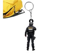 Nevalerra Portachiavi con ciondolo a forma di poliziotto, in acrilico, divertente e portatile, per auto, borsa, zaino, , uomo e donna, accessorio