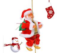 Nevalerra Santa Scaletta da arrampicata per albero - Decorazione elettrica Babbo Natale, forma di scala mobile, design a batteria, divertente decorazione natalizia per interni ed esterni, camino