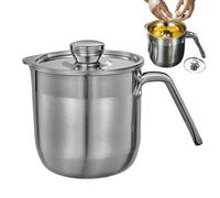 Nevalerra Separatore per uova, separatore per uova, separatore per tuorli bianchi in acciaio inox, contenitore separatore di grande capacità, coperchio e manico per più uova per la produzione di crema