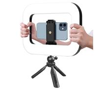Nevalerra Treppiede per selfie con luce - Luce ad anello per selfie con treppiedi | Facile da regolare Supporto per cellulare estraibile per fotografia vlogging streaming video live streaming lavoro e