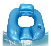 Nevalerra Zattera gonfiabile con supporto per bevande, lettino rilassante con schienale per giornate calde, spiaggia, cortile, piscina, attrezzatura estiva per attività ricreative acquatiche
