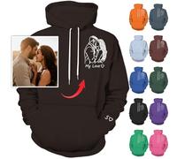 Nevaou Felpa con Cappuccio Personalizzata - Progetta il Tuo Ritratto dalla Foto - per Uomini, Donne, Coppie - Regali Personalizzati - Cioccolato, L/6XL
