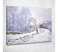 Neve Ad Argenteuil 1875 Claude Monet, mnt60 quadro stampato su tela, fine art, assemblato pronto da appendere 40x32 cm