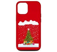 Neve all'aperto Abete di Natale Albero fiocchi di neve freschi che cadono Custodia per iPhone 12/12 Pro