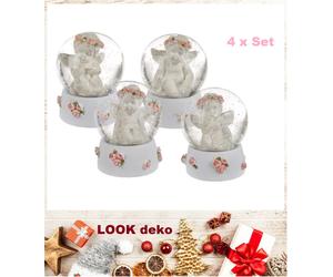 Neve Angelo Glitterkugel Set Rosenblütenkranz Putti Design 6 CM 4 X Pacco