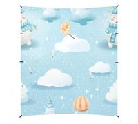 Neve Bianca Che Si Ripete Tenda da Spiaggia Facile da Montare,Parasole per Campeggio con Sacchi di Sabbia,Palette e Picchetti Ideale per Picnic