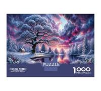 Neve e cieliPuzzle Classico 1000 Pezzi Cartone Riciclato Alta Qualità Lago ghiacciato Relax Mentale Anziani, Attività Indoor, Regalo Compleanno 38x26cm/1000pcs