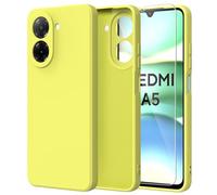 Nevecover Cover Compatibile con Xiaomi Redmi A5, 1 Pellicola Protettiva in Vetro Temperato, Liquid Silicone TPU Custodia 360 Antiurtfio Gradi per Xiaomi Redmi A5 (6.88") - Giallo