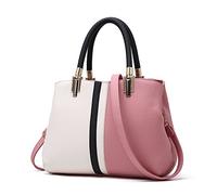 Nevenka Purses for Women, PU Leather Handbags with Top Handle Satchel Totes Shoulder Bag (Pink)