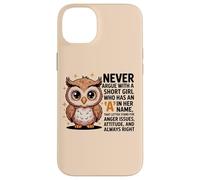 Never Argue With A Short Girl Who Has An 'A', simpatico design a forma di gufo Custodia per iPhone 14 Plus
