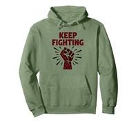 Never Back Down Fight Fist Slogan di protesta Motivazionale Felpa con Cappuccio