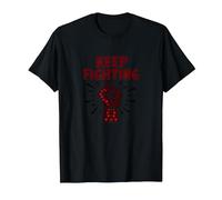 Never Back Down Fight Fist Slogan di protesta Motivazionale Maglietta, Uomo, Nero, L