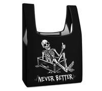 Never Better - Borsa per la spesa riutilizzabile, con stampa, pieghevole, lavabile, leggera, con manico